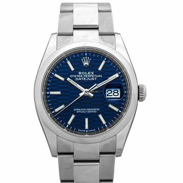 Rolex Datejust 36 126200-0022 - Rolex Datejust 36mm Stainless Steel Bright blue Index Oyster </h1> 