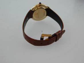 Thumbnail von Cartier 18 Karat Gelbgold Ellipse Gondolo mit Paris Blatt Handaufzug Vendome Damenuhr 26 mm </h1>