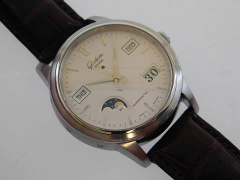  Glashütte Original Senator Ewiger Kalender Stahl im Full Set + Revision aus Erstbesitz wie Neu </h1> 