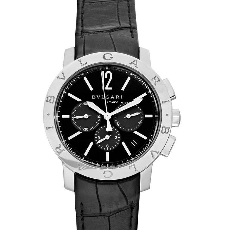  Bulgari 102043 - Chronograph Automatic Black Dial Men's Watch </h1> 