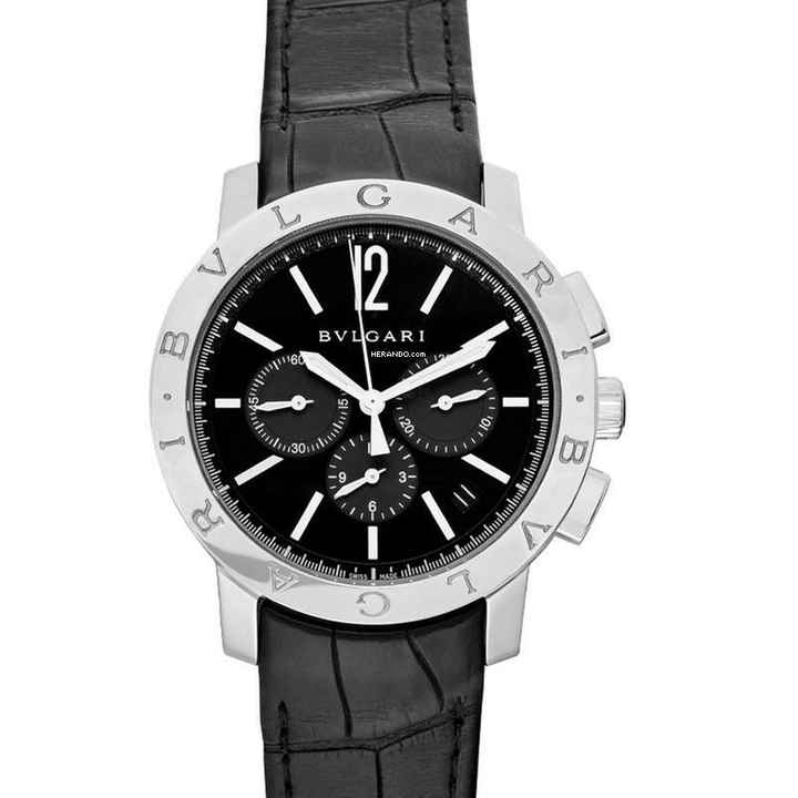  Bulgari 102043 - Chronograph Automatic Black Dial Men's Watch </h1> 