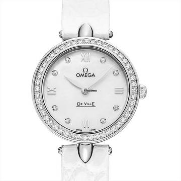  Omega De Ville Prestige 424.18.27.60.55.001 - De Ville Quartz Mother of pearl Dial Stainless Steel Ladies Watch </h1> 