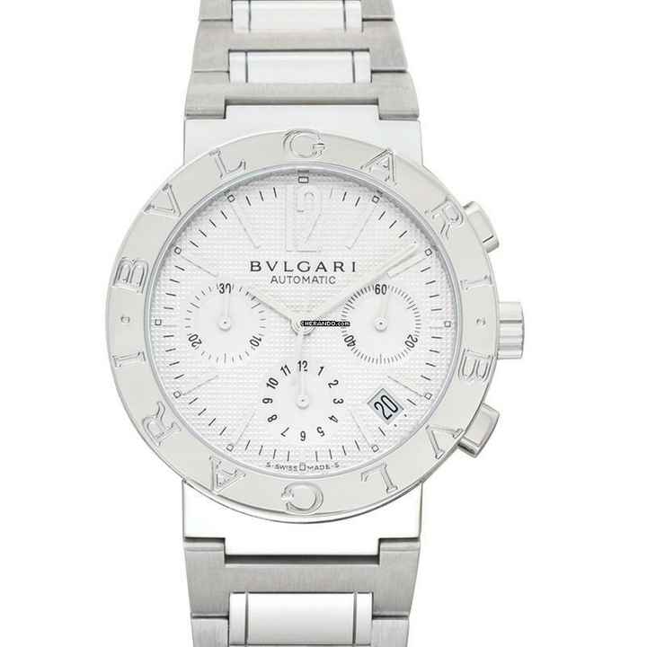  Bulgari 101376 - Chronograph Automatic White Dial Stainless Steel Men's Watch </h1> 