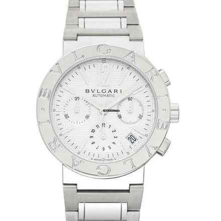  Bulgari 101376 - Chronograph Automatic White Dial Stainless Steel Men's Watch </h1> 