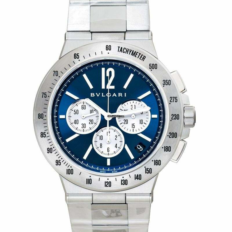  Bulgari Diagono 102587 - Diagono Automatic Blue Dial Stainless Steel Men's Watch </h1> 