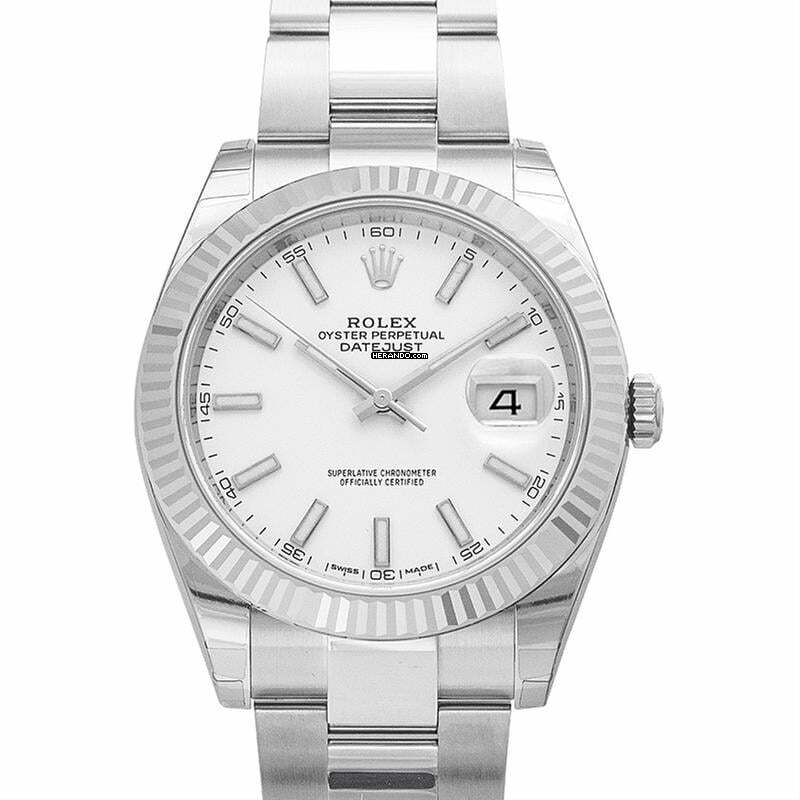  Rolex Datejust 41 126334 - Datejust 41 Stainless Steel Fluted / Oyster / White </h1> 