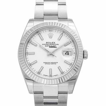  Rolex Datejust 41 126334 - Datejust 41 Stainless Steel Fluted / Oyster / White </h1> 