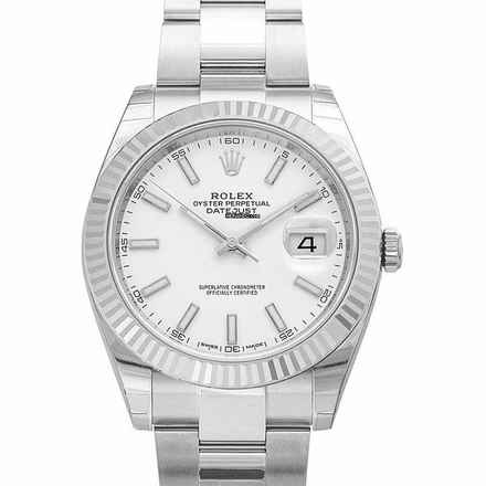  Rolex Datejust 41 126334 - Datejust 41 Stainless Steel Fluted / Oyster / White </h1> 