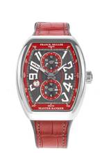 Thumbnail von Franck Muller Vanguard Master Banker 3-Zeitzonen Stahl Automatik Armband Leder Kautschuk Faltschließe 54x44mm Box&Pap. Full Set Neu