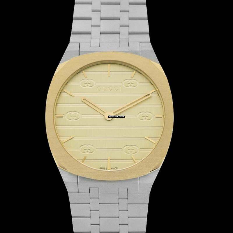 Thumbnail von Gucci YA163405 - 25H Quartz Gold-tone Dial Stainless Steel Unisex Watch </h1>