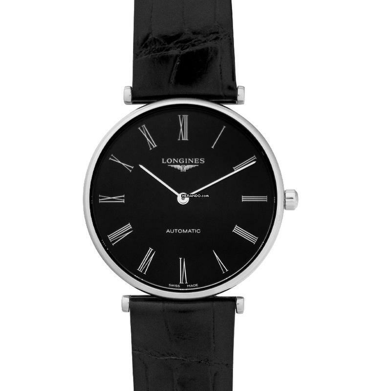 Longines Elegant L49184512 - The Longines Elegant Collection Automatic Black Dial Stainless Steel Men's Wat </h1>