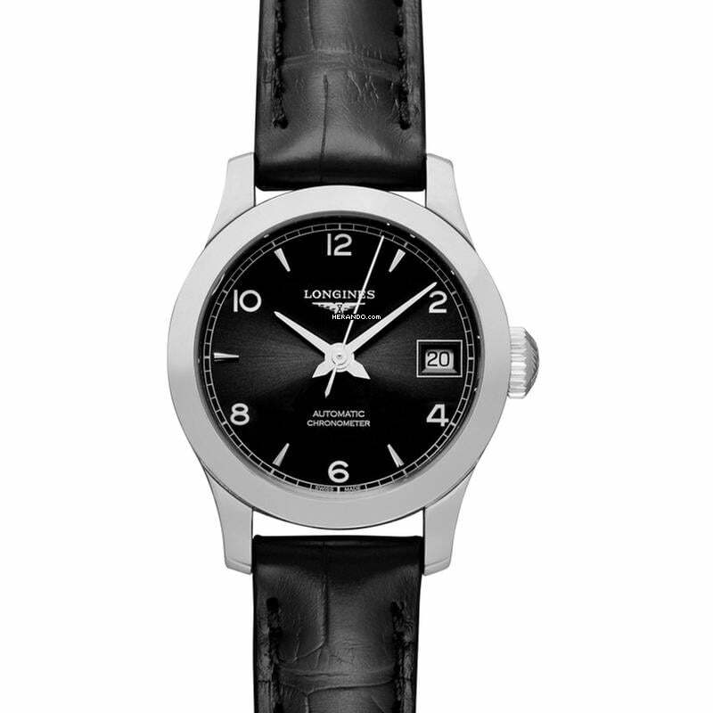 Longines Record L23204562 - Record Automatic Black Dial Stainless Steel Ladies Watch </h1>