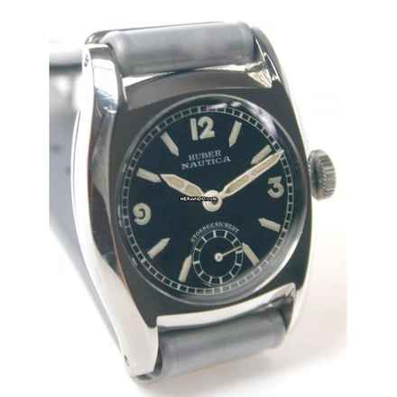  Huber NAUTICA äußerst seltene Militär Zivil-Fliegerarmbanduhr von 1935 