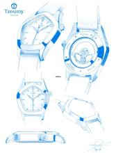 Thumbnail von Tzoumy Genève Kobaltblau Rhodinierte Sekunde (5-Jahre Garantie)