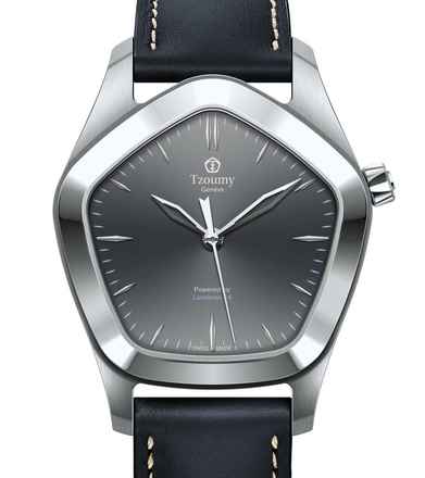  Tzoumy Genève Anthrazit Rhodinierte Sekunde (5-Jahre Garantie) 