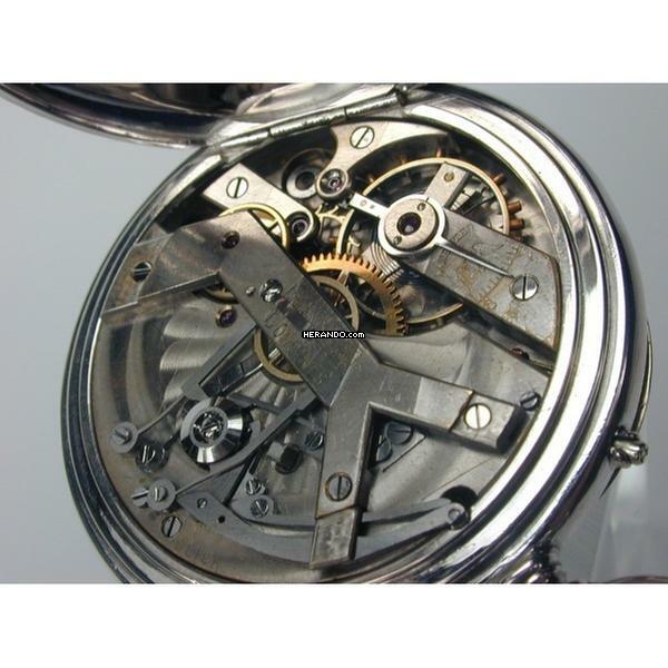 Thumbnail von Longines Zangenchronograph offene Silber Taschenuhr von 1878