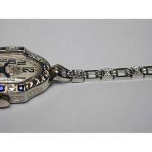 Thumbnail von PIERCE Brillant Saphir Weissgold Damenarmbanduhr von 1910