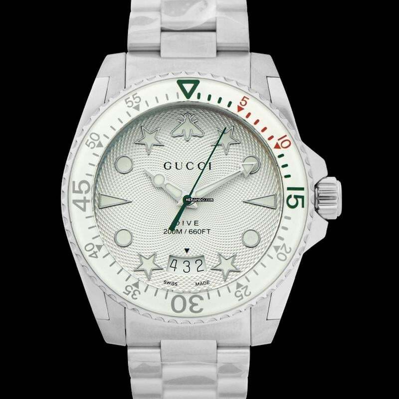 Thumbnail von Gucci Dive YA136336 - Dive Quartz Silver Dial Stainless Steel Men's Watch </h1>