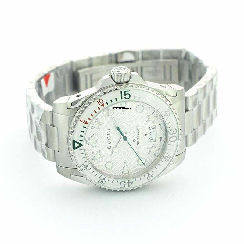 Thumbnail von Gucci Dive YA136336 - Dive Quartz Silver Dial Stainless Steel Men's Watch </h1>