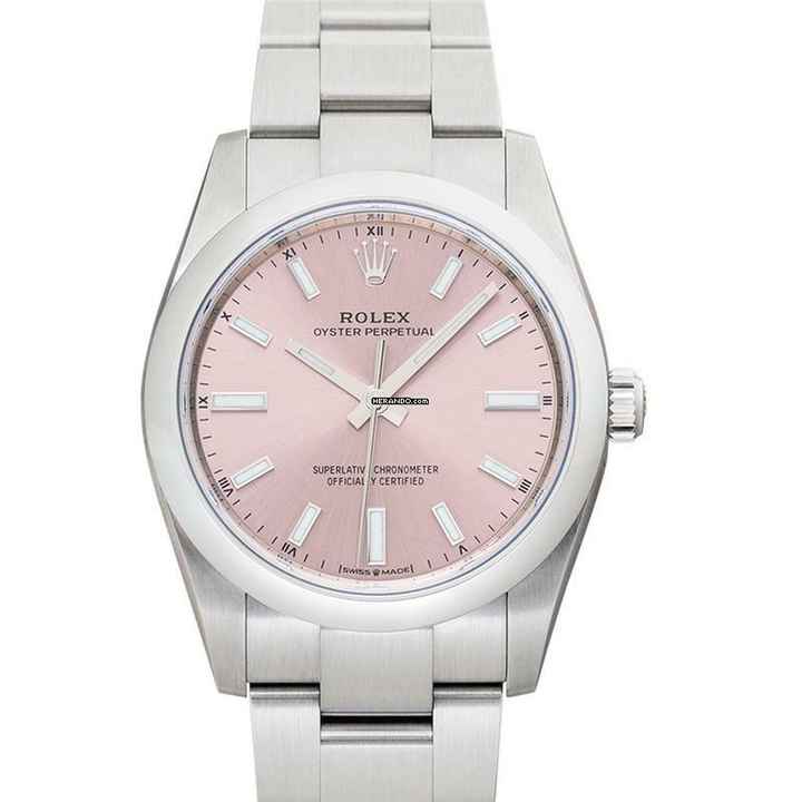  Rolex Oyster Perpetual 34 124200-0004 - Oyster Perpetual Automatic Pink Dial Stainless Steel Ladies Watch </h1> 