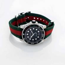 Thumbnail von Gucci Dive YA136209A - Dive Black Dial Green and Red Nylon Fabric Strap Men's Watch </h1>