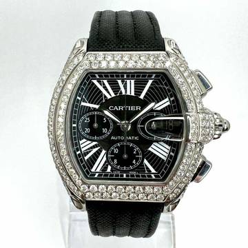  Cartier Roadster 2618 Automatic 42mm Steel ~5.5TCW Diamond Watch </h1> 