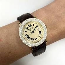 Thumbnail von Cartier RONDE 32mm GP Silver 1.35TCW Diamond Watch </h1>