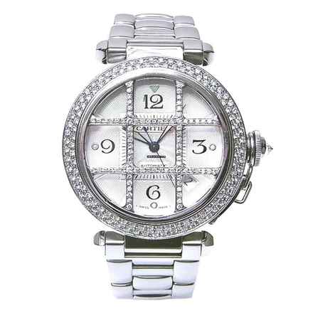  Cartier Pasha GRID 38mm Automatic Steel 1.9TCW DIAMOND Watch </h1> 