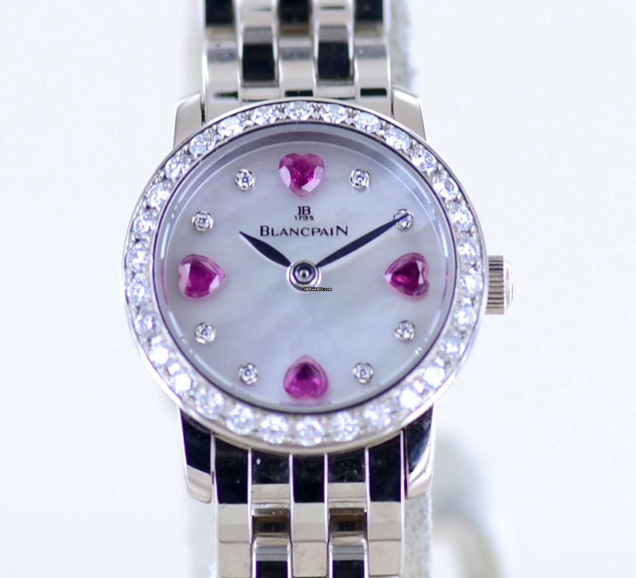  Blancpain Women Ladybird Diamond Lady 21mm MOP dial 18K White Gold Heart Diamonds rar </h1> 