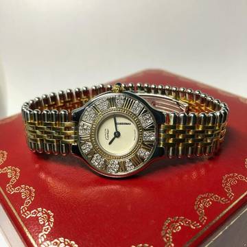  Cartier 21 Must de Cartier Quartz 28mm 2 Tone Watch 0.41TCW Diamonds </h1> 
