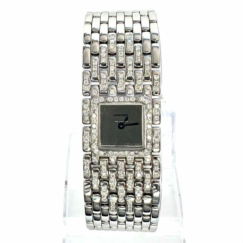  Cartier Panthère RUBAN Quartz Steel ~1.32TCW DIAMOND Watch </h1> 