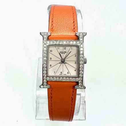  Hermès Heure H Steel Watch 0.91TCW DIAMOND Bezel </h1> 