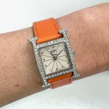Thumbnail von Hermès Heure H Steel Watch 0.91TCW DIAMOND Bezel </h1>