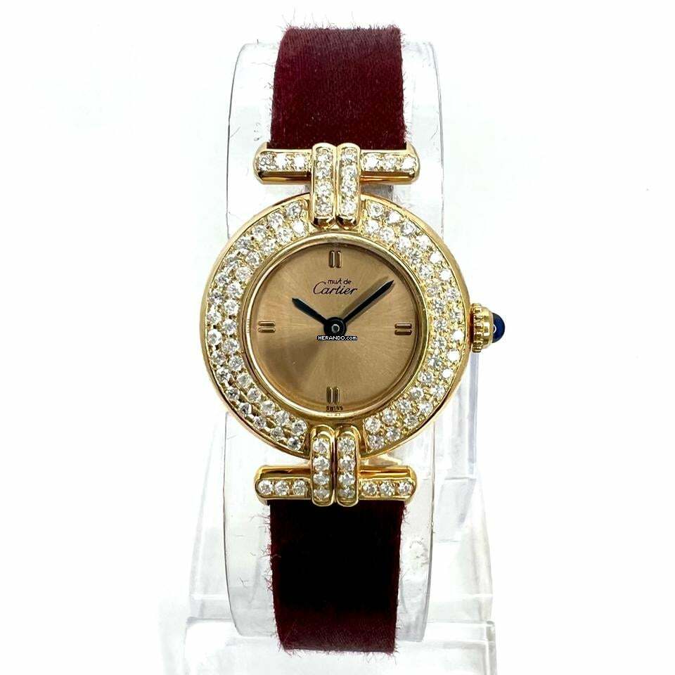  Cartier VERMEIL COLISÈE Quartz GoldPlated Argent Watch 0.89TCW Diamonds </h1> 