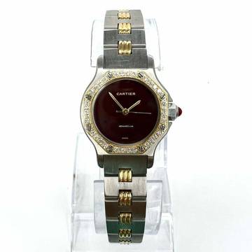  Cartier Santos OCTAGON 25mm Automatic 2 Tone 0.40TCW Diamond Watch </h1> 