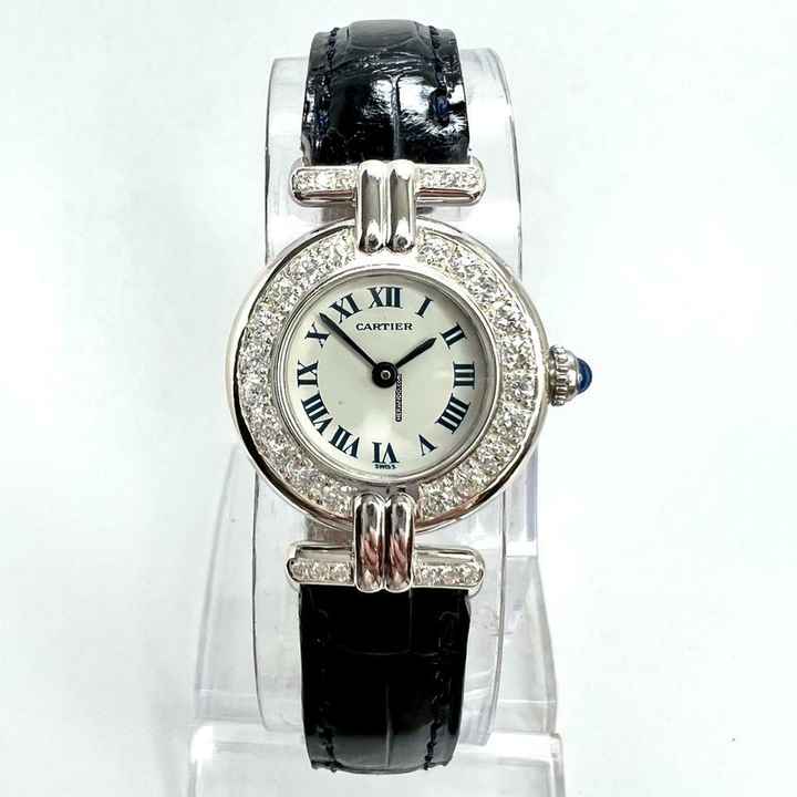  Cartier VERMEIL COLISÈE 24mm Silver 0.61TCW Diamond Watch </h1> 