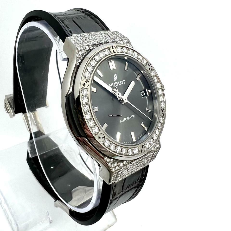 Thumbnail von Hublot Classic Fusion 38mm Automatic Titanium 1.83TCW Diamond Watch Skeleton Backcase </h1>