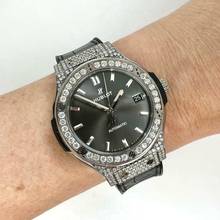 Thumbnail von Hublot Classic Fusion 38mm Automatic Titanium 1.83TCW Diamond Watch Skeleton Backcase </h1>