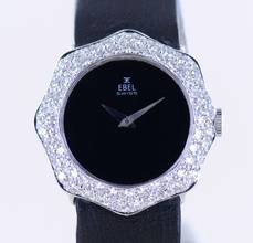 Thumbnail von Ebel 18K Whitegold Luxus Lady Onyx Dial Diamonds Schmuckuhr