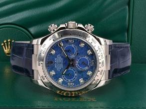 Thumbnail von Rolex Daytona Cosmograph Daytona 116519 New/nos Stickers White Gold Sodalite Diamonds Dial - Ita </h1>