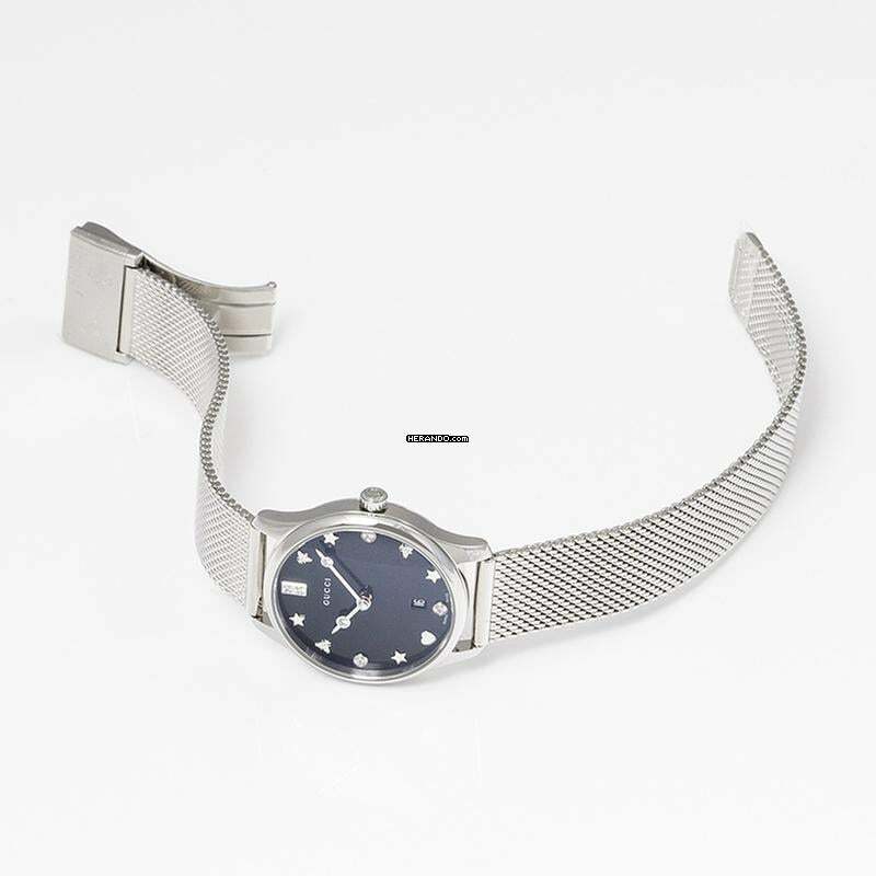 Thumbnail von Gucci G-Timeless YA1265001 - G-Timeless Quartz Black Dial Stainless Steel Ladies Watch </h1>