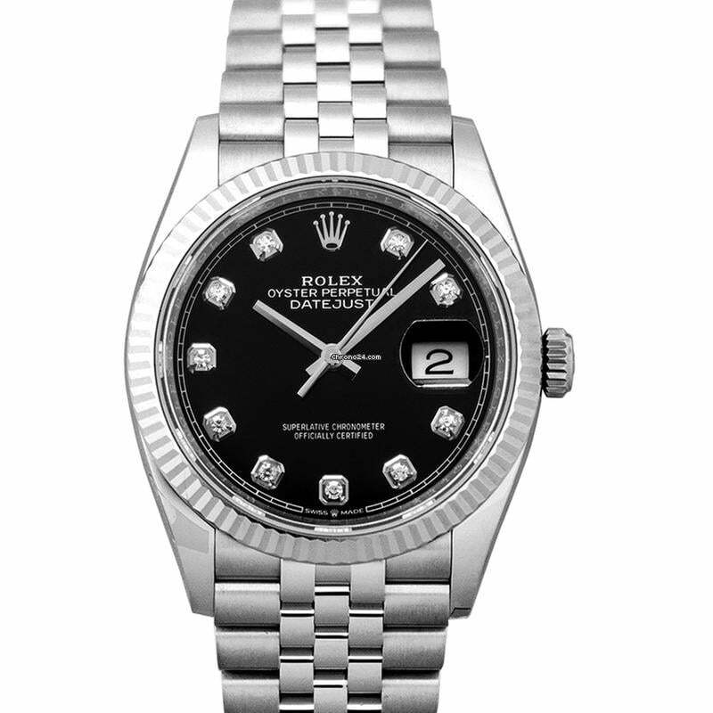 Rolex Datejust 36 126234-0027 - Datejust 36 Steel And 18ct White Gold Automatic Black Diamond Dial Ladies Wa </h1>