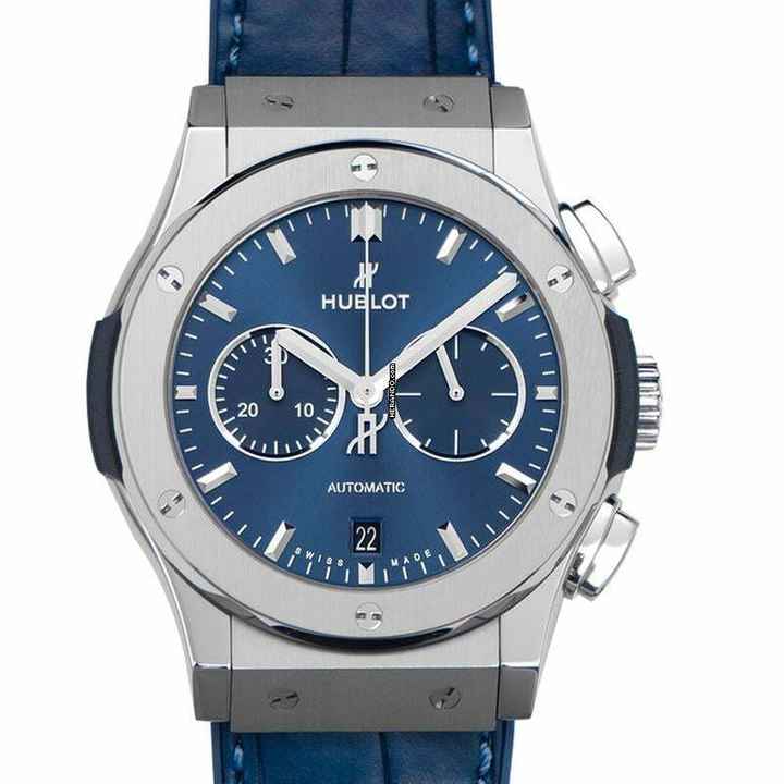  Hublot Classic Fusion Chronograph 541.NX.7170.LR - Classic Fusion Blue Chronograph Titanium Automatic Blue Dial Men's Watch </h1> 
