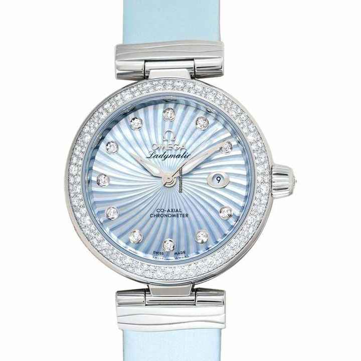  Omega De Ville Ladymatic 425.37.34.20.57.002 - De Ville Automatic Blue Dial Stainless Steel Ladies Watch </h1> 