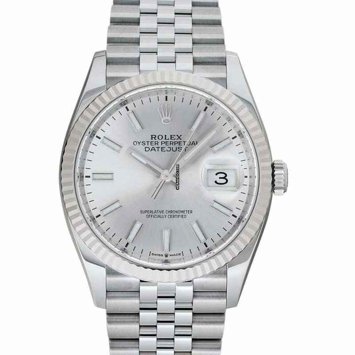  Rolex Datejust 36 126234-0013 - Datejust 36 Automatic Silver Dial Oystersteel and 18 ct White Gold Ladies Wa </h1> 
