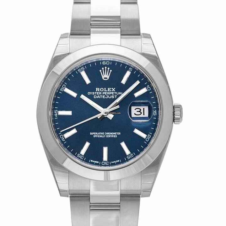  Rolex Datejust 41 126300 - Datejust 41 Stainless Steel Smooth / Oyster / Blue </h1> 