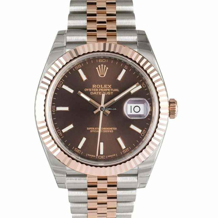  Rolex Datejust 41 126331 - Datejust 41 Rolesor Everose Fluted / Jubilee / Chocolate </h1> 