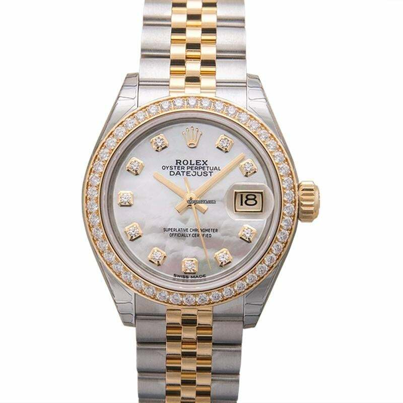  Rolex Lady-Datejust 279383RBR - Lady Datejust Automatic White mother-of-pearl set with diamonds Dial Stainless </h1> 