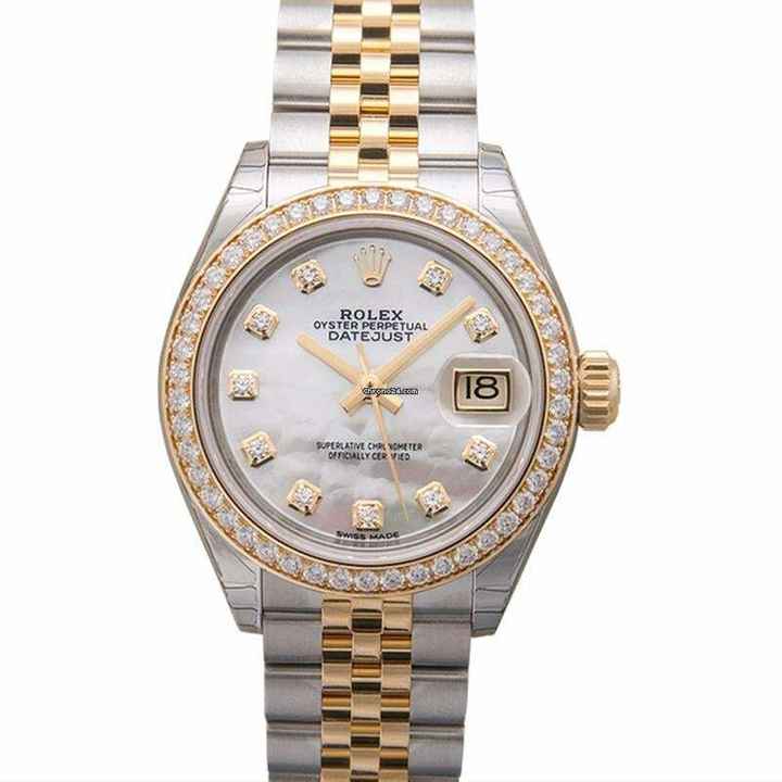  Rolex Lady-Datejust 279383RBR - Lady Datejust Automatic White mother-of-pearl set with diamonds Dial Stainless </h1> 