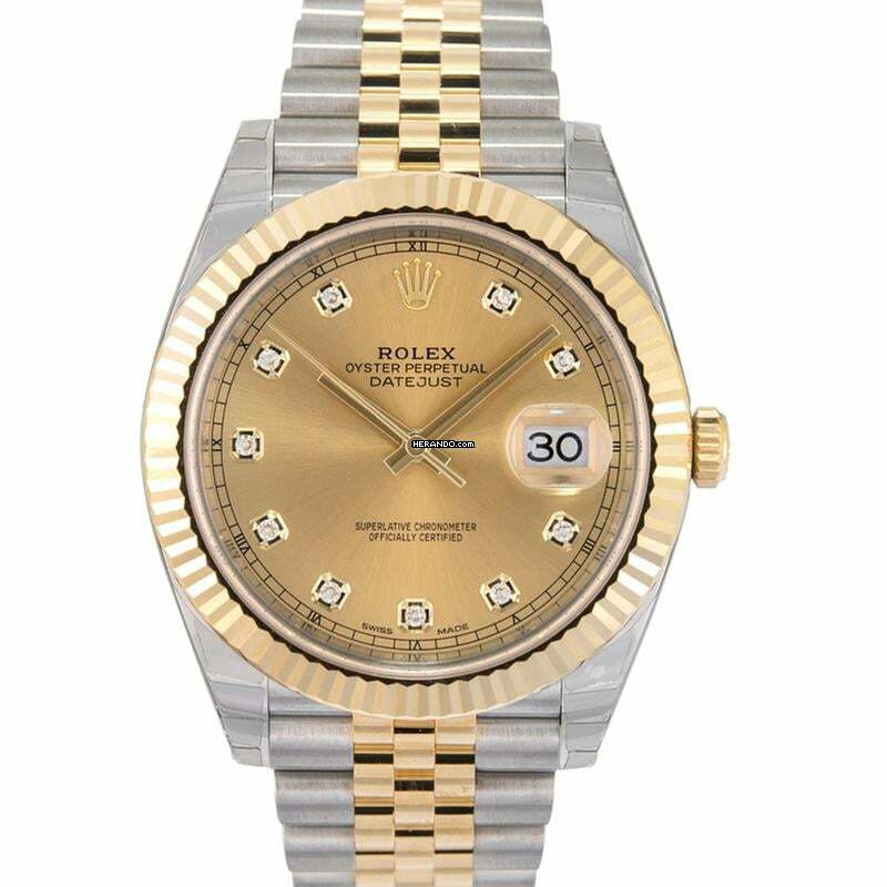 Rolex Datejust 41 126333 G - Datejust Automatic Champagne-colour set with diamonds Dial Stainless Steel and </h1>